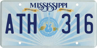 MS license plate ATH316