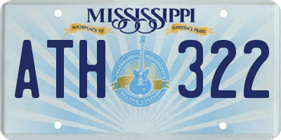 MS license plate ATH322
