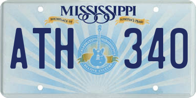 MS license plate ATH340