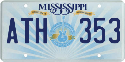 MS license plate ATH353