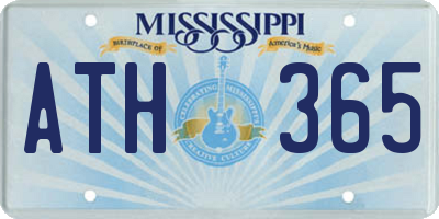 MS license plate ATH365