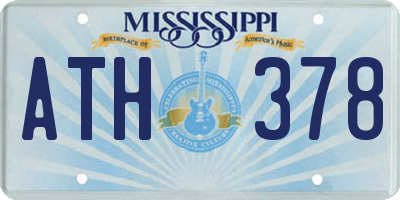 MS license plate ATH378