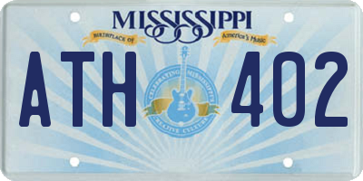 MS license plate ATH402