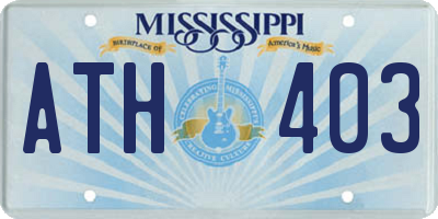MS license plate ATH403