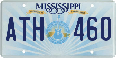MS license plate ATH460
