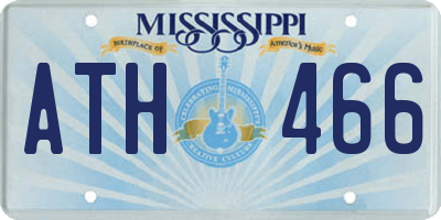 MS license plate ATH466