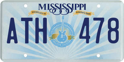 MS license plate ATH478