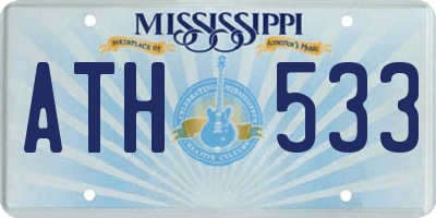 MS license plate ATH533