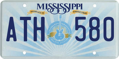 MS license plate ATH580