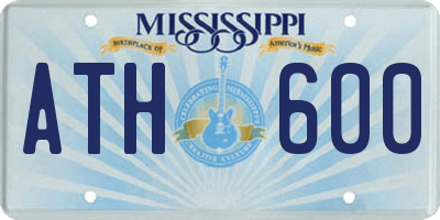 MS license plate ATH600