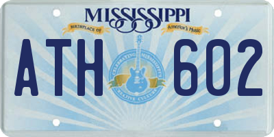 MS license plate ATH602