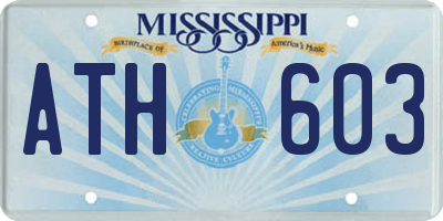 MS license plate ATH603