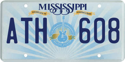 MS license plate ATH608