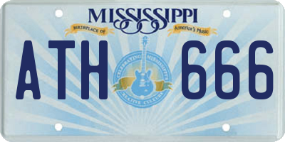 MS license plate ATH666