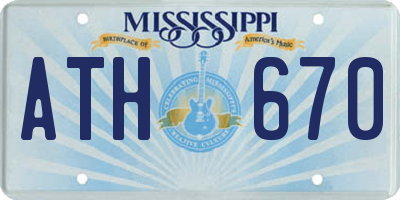 MS license plate ATH670
