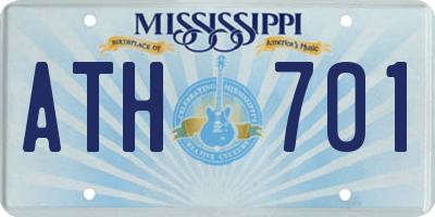 MS license plate ATH701