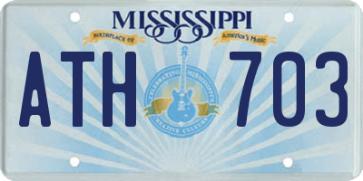 MS license plate ATH703
