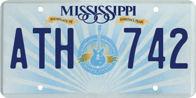 MS license plate ATH742