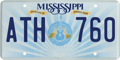 MS license plate ATH760