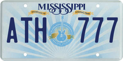 MS license plate ATH777