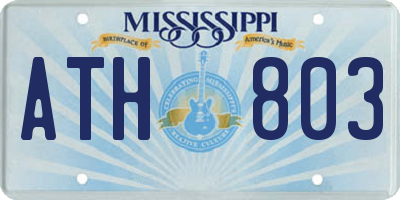 MS license plate ATH803