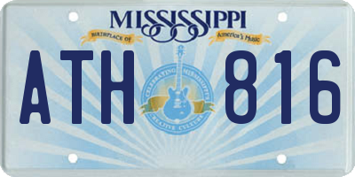 MS license plate ATH816