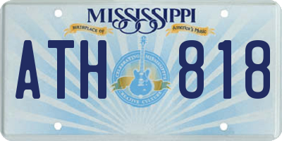 MS license plate ATH818