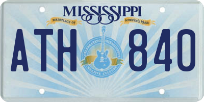 MS license plate ATH840