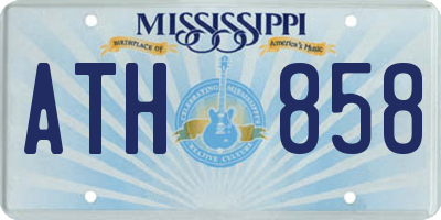 MS license plate ATH858