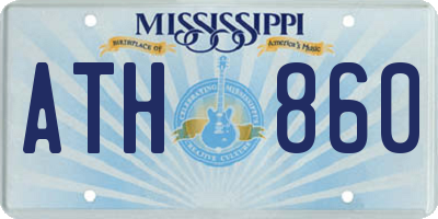 MS license plate ATH860