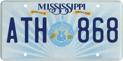 MS license plate ATH868
