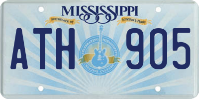 MS license plate ATH905