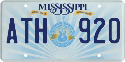 MS license plate ATH920