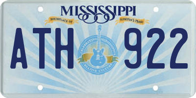 MS license plate ATH922