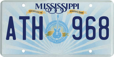 MS license plate ATH968