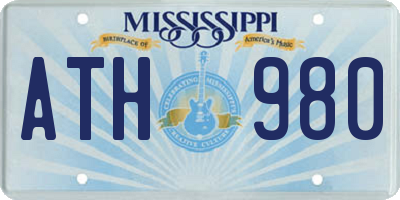 MS license plate ATH980