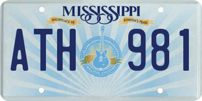 MS license plate ATH981