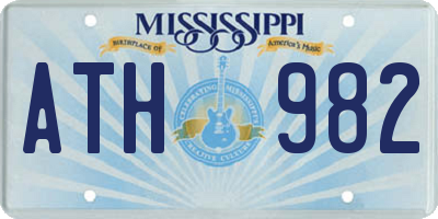 MS license plate ATH982
