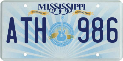MS license plate ATH986