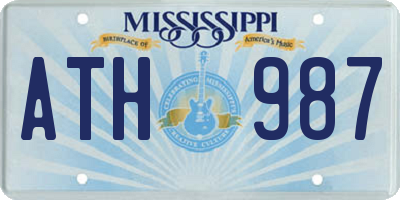 MS license plate ATH987