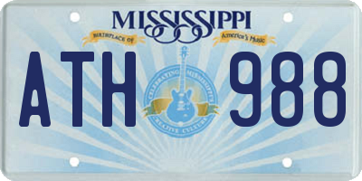 MS license plate ATH988