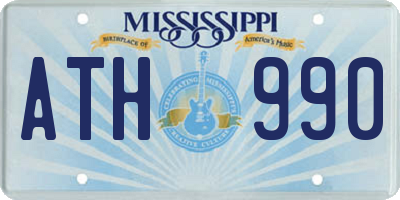 MS license plate ATH990
