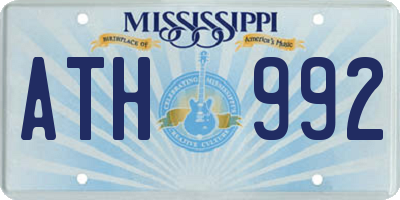 MS license plate ATH992