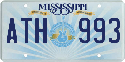 MS license plate ATH993