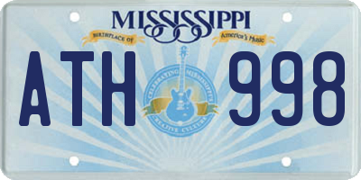 MS license plate ATH998