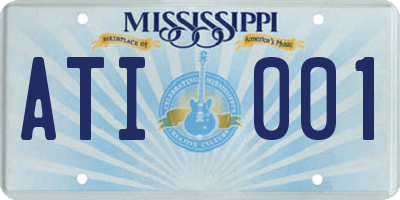 MS license plate ATI001
