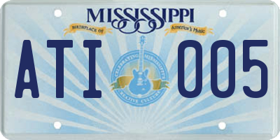 MS license plate ATI005