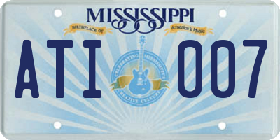 MS license plate ATI007