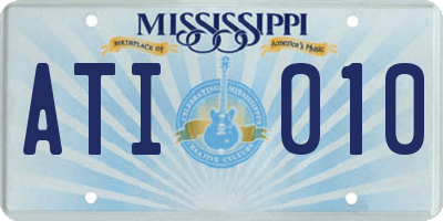 MS license plate ATI010
