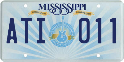 MS license plate ATI011